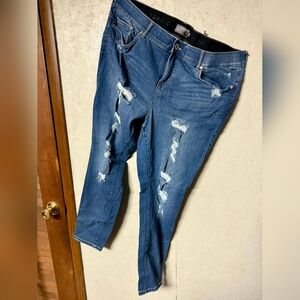 Torrid Classic Blue Ripped Boyfriend Jeans